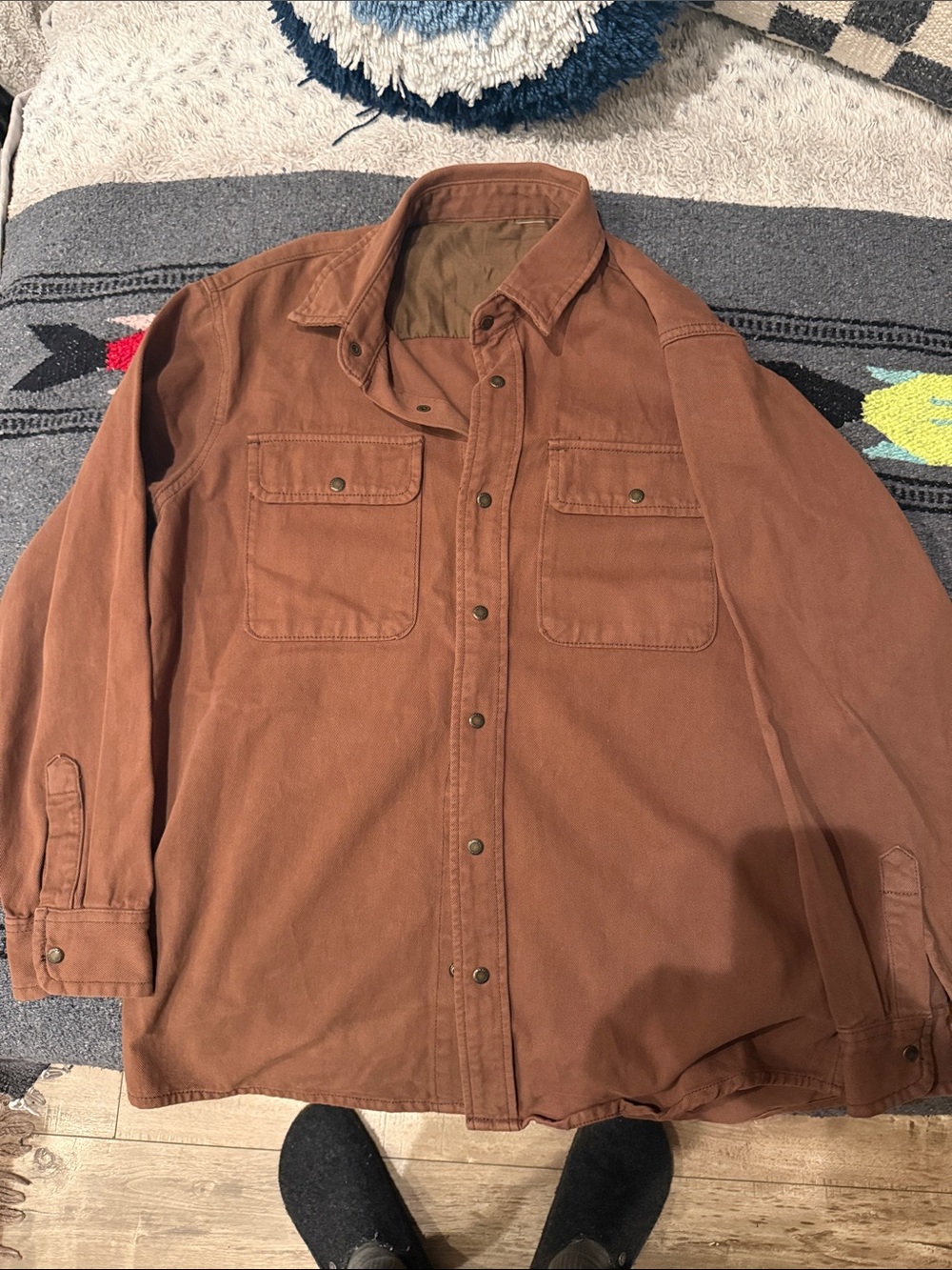 Men's Rust Brown Military-Style Field Jacket